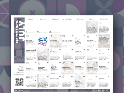 [Free Download] July Well-Being Calendar